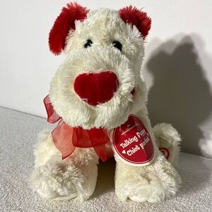 Hallmark Red and White Talking Puppy Plush Dog Stuffed Animal